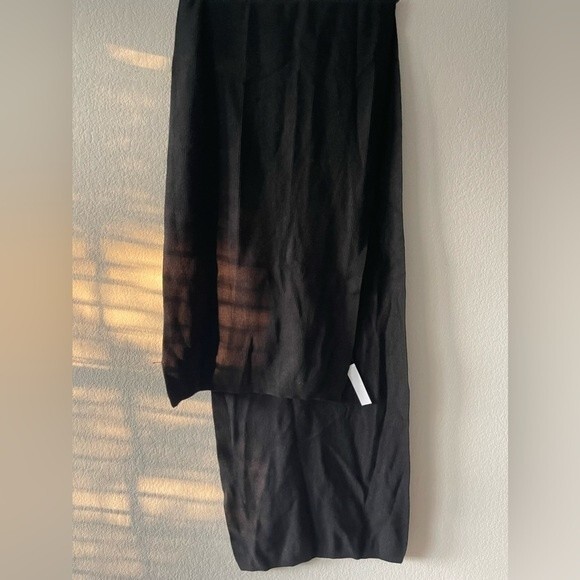 Good American Black Knit Winter Scarf Long 80” x 16” Heavy Weight thick material - Picture 2 of 4